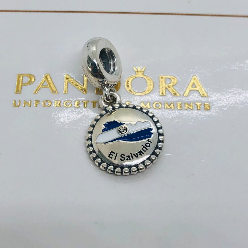 🌞📖Pandora El Salvador Map Exclusive Charm Pendant